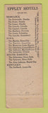 Matchbook Cover - Elms Hotel Fontenelle Excelsior Springs MO Omaha NE