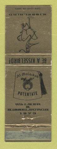 Matchbook Cover - Kisselbird Shriners 1973 WEAR
