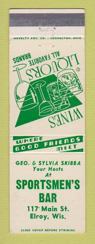 Matchbook Cover - Sportsmen's Bar Elroy WI Geo Skibba