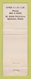 Matchbook Cover - Gung Ho Chinese Restaurant Spokane WA girlie WEAR