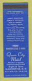 Matchbook Cover - Queen City Motel Manchester NH