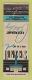 Matchbook Cover - Rupneck's Restaurant WEAR