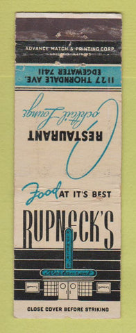 Matchbook Cover - Rupneck's Restaurant WEAR