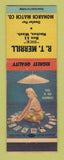 Matchbook Cover - RT Merrill Monarch Match Naches WA pinup