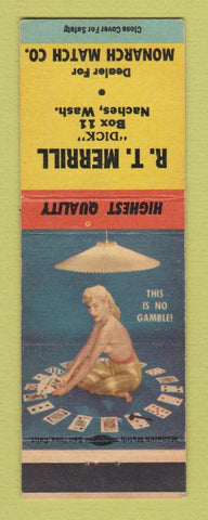 Matchbook Cover - RT Merrill Monarch Match Naches WA pinup