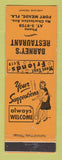 Matchbook Cover - Barney's Restaurant Fort Meade FL girlie