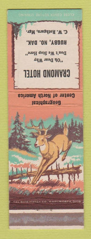 Matchbook Cover - Cramond Hotel Rugby ND