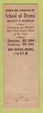 Matchbook Cover - Penthouse Theatre Showboat Seattle WA University of Washington