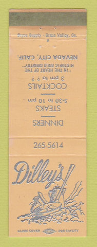 Matchbook Cover - Dilley's Restaurant Nevada City CA WEAR