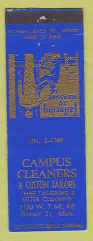 Matchbook Cover - Campus Cleaners Tailors Detroit MI
