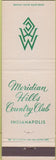 Matchbook Cover - Meridian Hills Country Club Indianapolis IN