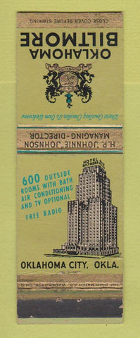 Matchbook Cover - Oklahoma Biltmore Hotel Oklahoma City OK WORN