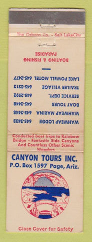 Matchbook Cover - Canyon Tours Page AZ WEAR