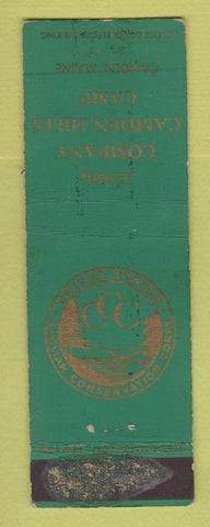 Matchbook Cover - CCC Civilian Conservation Camp Camden ME WORN