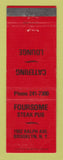 Matchbook Cover - Foursome Steak Pub Brooklyn NY WEAR