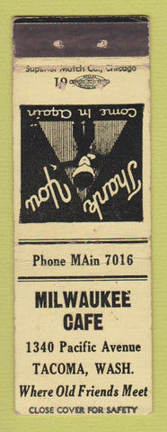 Matchbook Cover - Milwaukee Cafe Tacoma WA