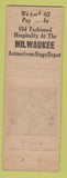 Matchbook Cover - Milwaukee Cafe Tacoma WA