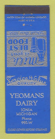 Matchbook Cover - Teomans Dairy Ionia MI