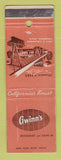 Matchbook Cover - Gwinn's Restaurant Pasadena CA