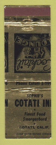 Matchbook Cover - Sophie's Cotati Inn CA MISCUT