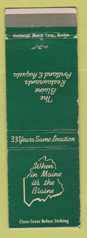 Matchbook Cover - Blaien Restaurants ME WEAR