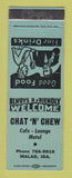 Matchbook Cover - Chat n Chew Cafe Motel Malad ID