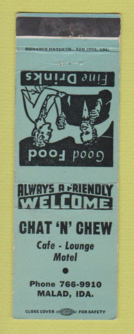 Matchbook Cover - Chat n Chew Cafe Motel Malad ID