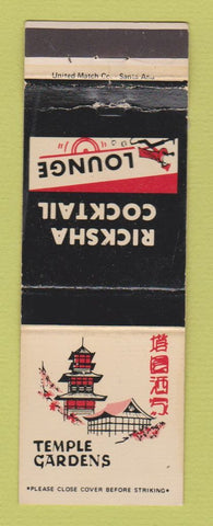 Matchbook Cover - Temple Gardens Costa Mesa Garden Grove CA WEAR