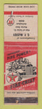 Matchbook Cover - Texaco oil gas CF McEvoy Bellingham WA WORN TAPED