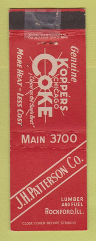 Matchbook Cover - Koppers Coke Coal JH Patterson Rockford IL TAPED