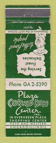 Matchbook Cover - Plaza Corned Beef Center Chicago IL WEAR