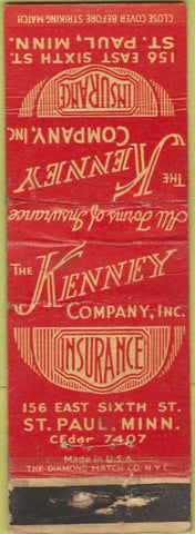 Matchbook Cover - Kenney Insurance St Paul MN WEAR