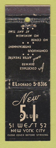 Matchbook Cover - Club 51 New York City feature
