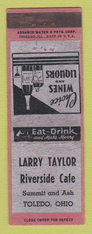 Matchbook Cover - Larry Taylor Riverside Cafe Toledo OH ADVANCE WEAR