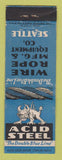 Matchbook Cover - Acid Steel Wire Rope Seattle WA