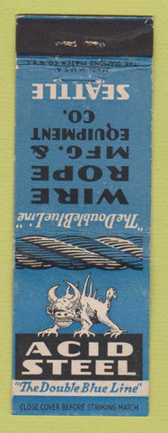 Matchbook Cover - Acid Steel Wire Rope Seattle WA