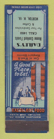 Matchbook Cover - Dailey's Restaurant Weirton WV
