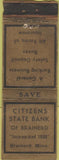 Matchbook Cover - Citizens State Bank of Brainard MN OLD