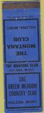 Matchbook Cover - Green Meadow Country Club Helena MT