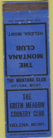 Matchbook Cover - Green Meadow Country Club Helena MT