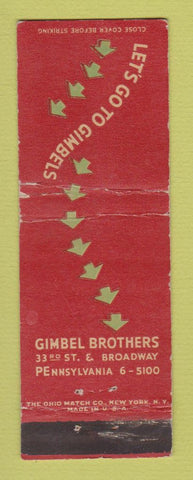 Matchbook Cover - Gimbel Brothers Philadelphia PA WEAR