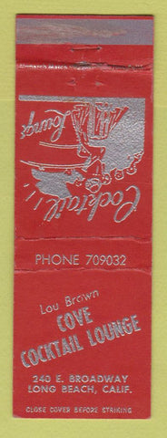 Matchbook Cover - Lou Brown Cove Cocktail Lounge Long Beach CA WORN