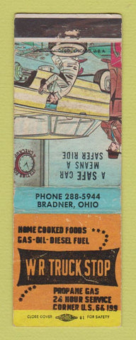 Matchbook Cover - WR Truck Stop oil gas Bradner OH WEAR