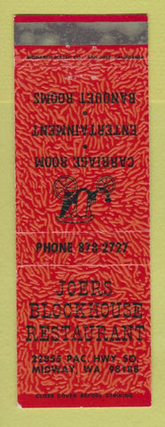 Matchbook Cover - Joers Blockhouse Restaurant Midway WA WEAR