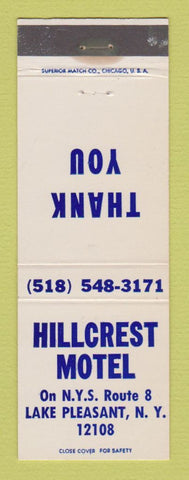 Matchbook Cover - Hillcrest Motel Lake Pleasant NY