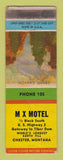 Matchbook Cover - MX Motel Chester MT WORN