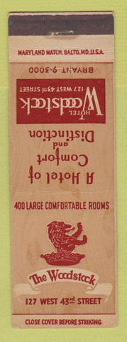 Matchbook Cover - Woodstock Hotel New York City
