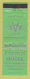 Matchbook Cover - Crown Motel Portland OR WORN