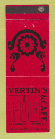 Matchbook Cover - Vertin's Pub Cafe Ely MN WEAR