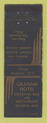 Matchbook Cover - Graham Hotel Brighton MI